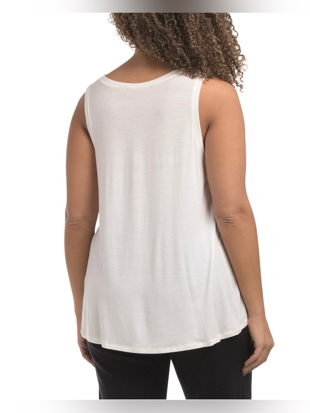 Off White Scoop Neck Tank Top